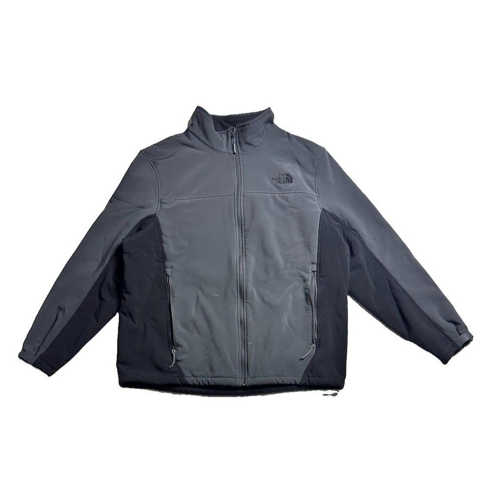 The North Face Men’s Softshell Jacket Gray Black Fleece Lined Size XL